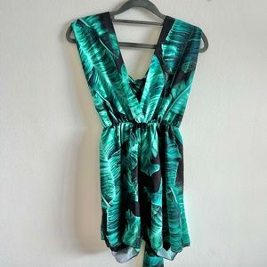 Romper green and black - small